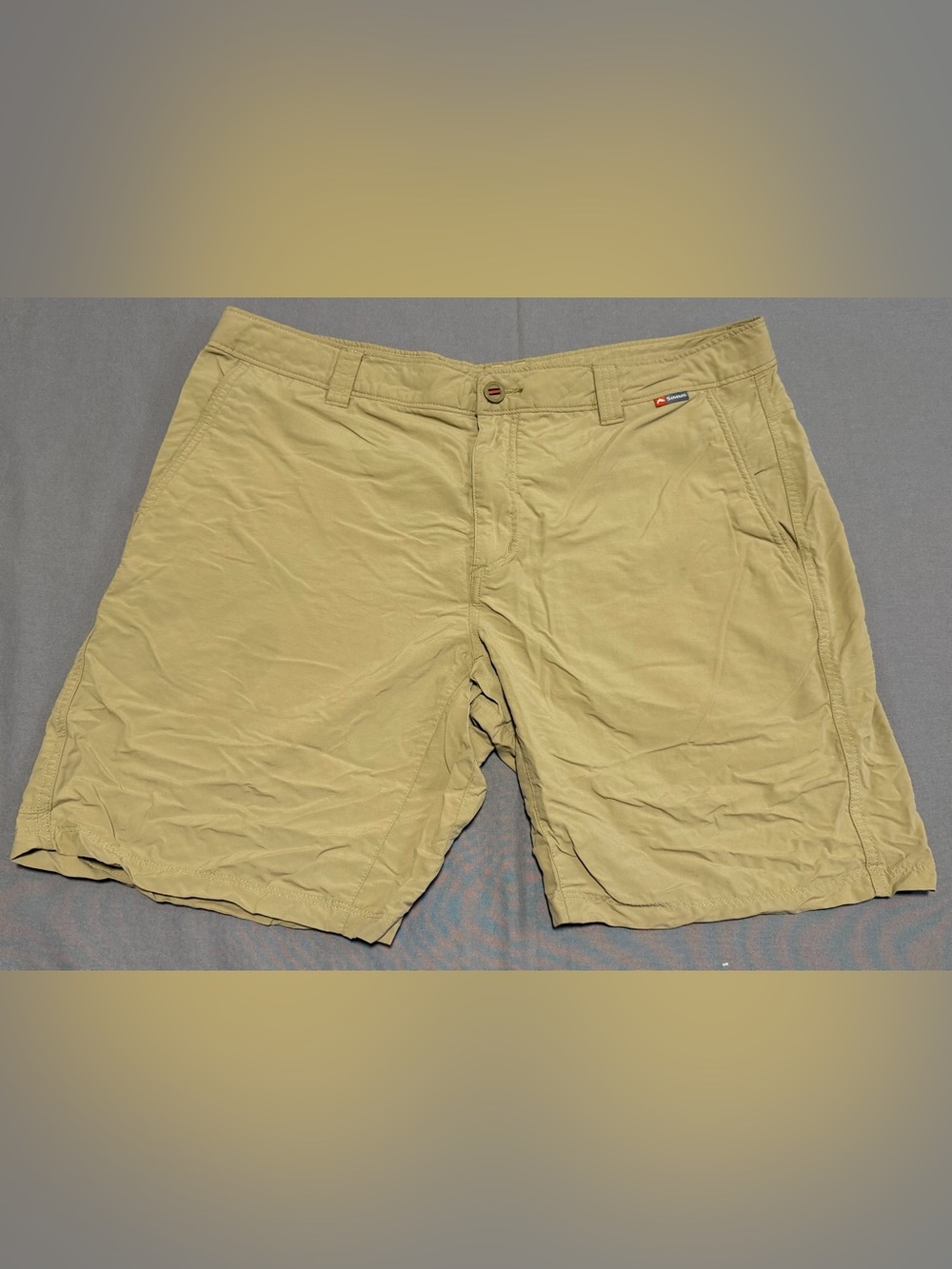 Simms Superlight Fishing Shorts Mens 38 Beige Quick Dry Stretch Lightweight